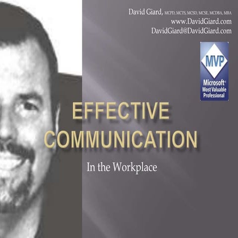 Effective communication in the workplace | PPTX | Desktop Publishing ...