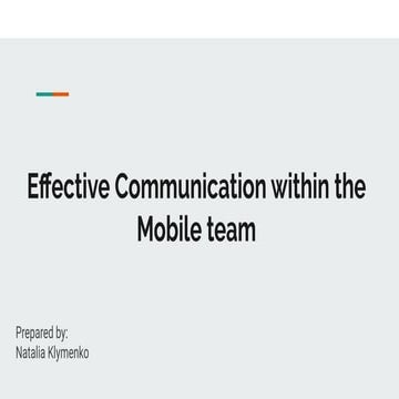 Effective communication within the software developers team