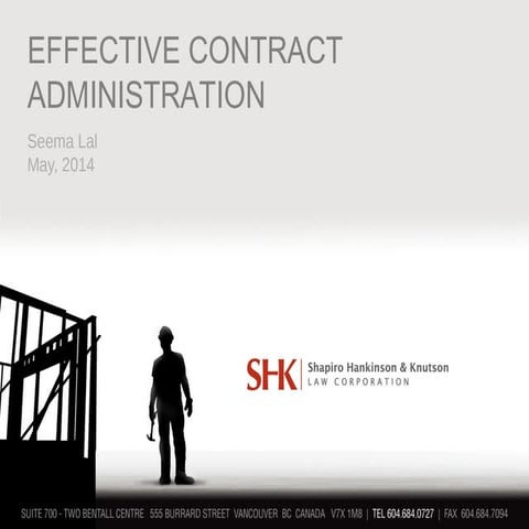 Effective contract administration may 2014
