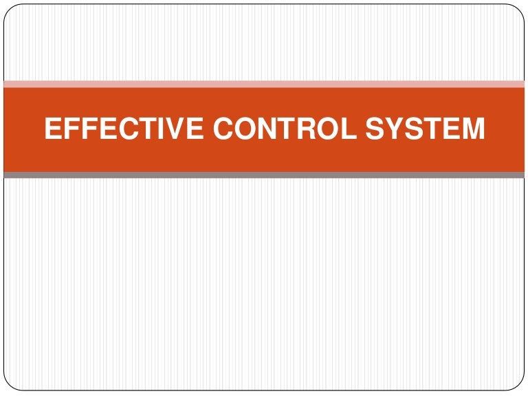 Effective control system