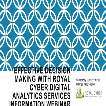 Learn Effective decision making with Royal Cyber Digital Analytics