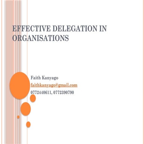 EFFECTIVE   DELEGATION  in Management Skills Improvement