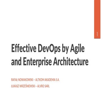 Effective DevOps by Agile and Enterprise Architecture | PDF