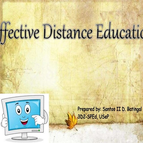 Effective distance education