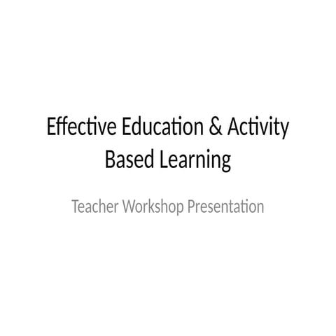 Activity based learning | PPTX