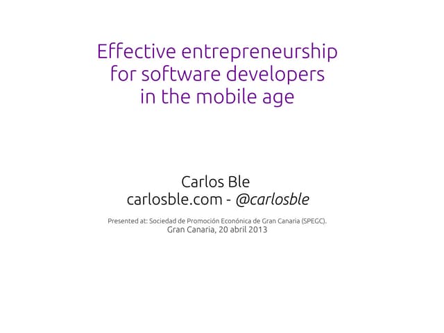 Effective entrepreneurship for developers