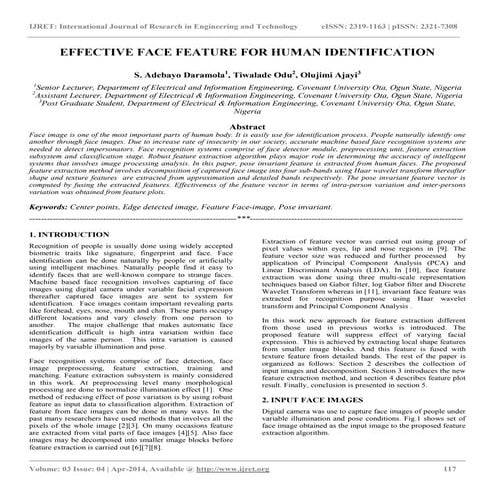 Effective face feature for human identification