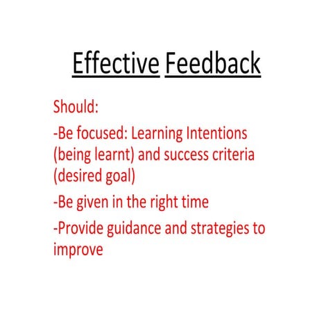 Effective feedback