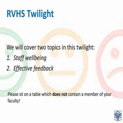 Effective feedback and staff well-being twilight