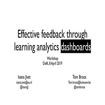 Effective feedback through learning analytics dashboards