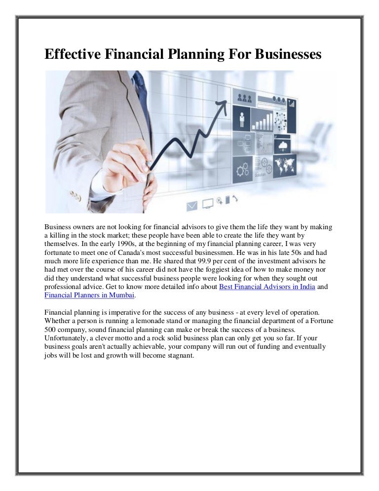 Effective financial planning for businesses(1)