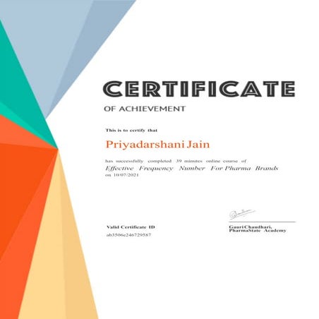 Effective frequency number pharma brands by Gauri Chaudhari