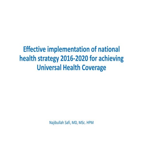 Effective implementation of national health strategy final