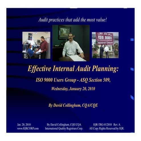 Effective internal audit planning