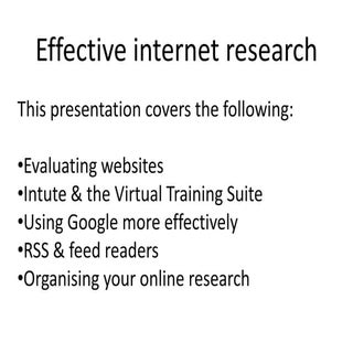 Effective internet research