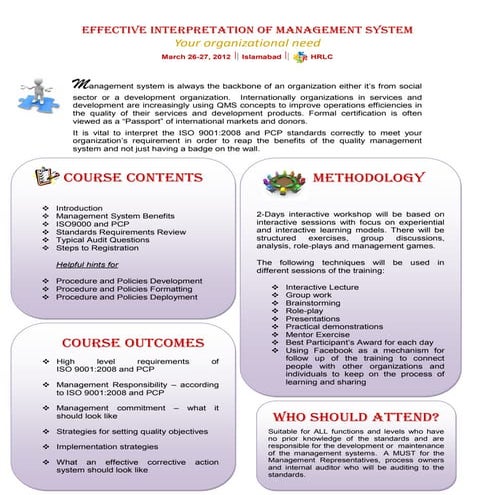 Effective Interpretation of Management System 26 27 March 2012