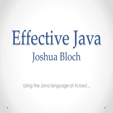 Effective java | PPT