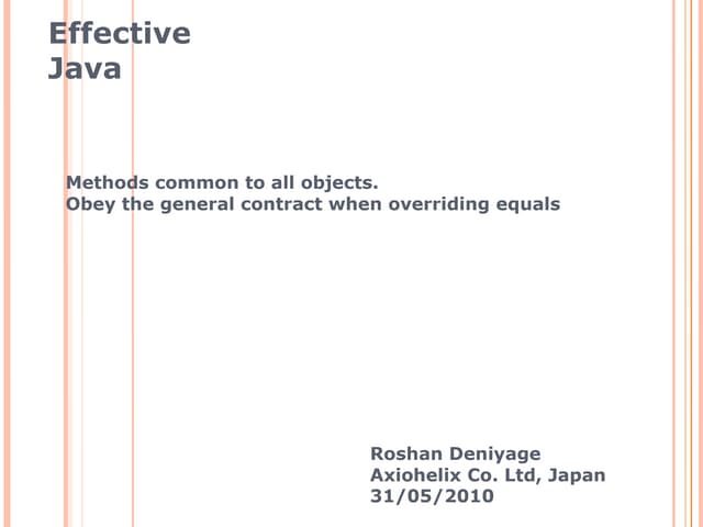 Effective Java - Methods Common to All Objects