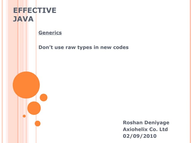 Effective Java - Generics | PPT