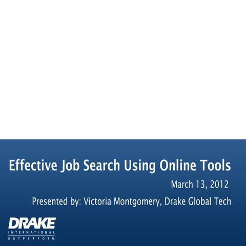 Effective Job Search Using Online Tools