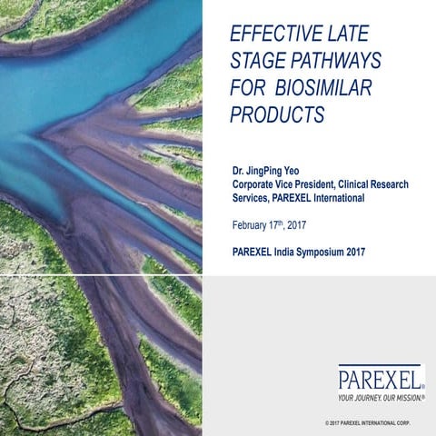 Effective Late Stage Pathways for Biosimilar Products