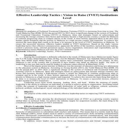 Effective leadership tactics