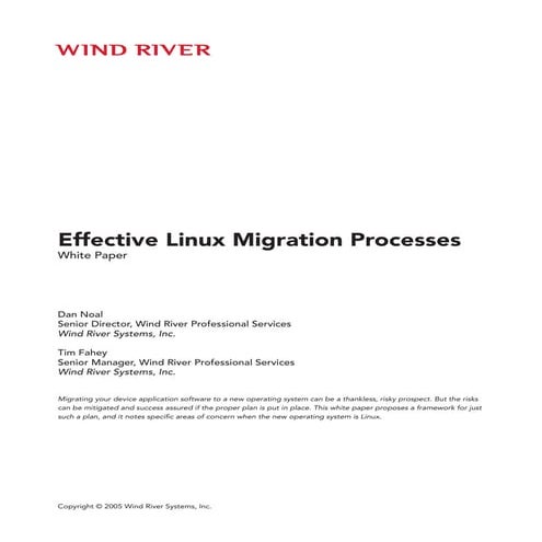 Effective Linux Migration Processes