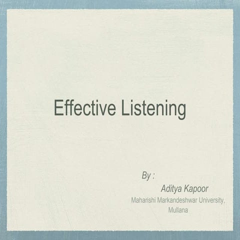 Effective listening 