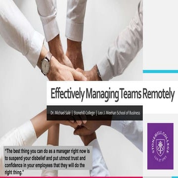 Effectively Managing Teams Remotely