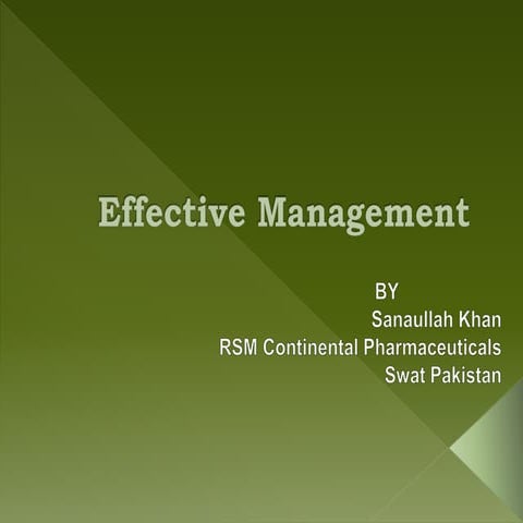Effective management