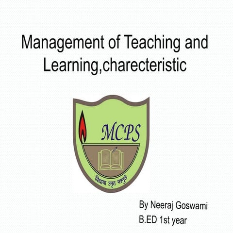 Effective management of teaching and learning 