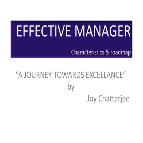 Effective manager - roadmap