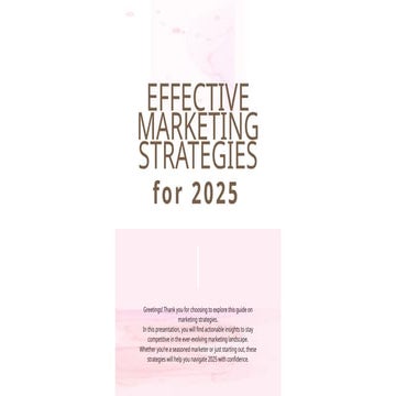 Effective Marketing Strategies (Presentation)