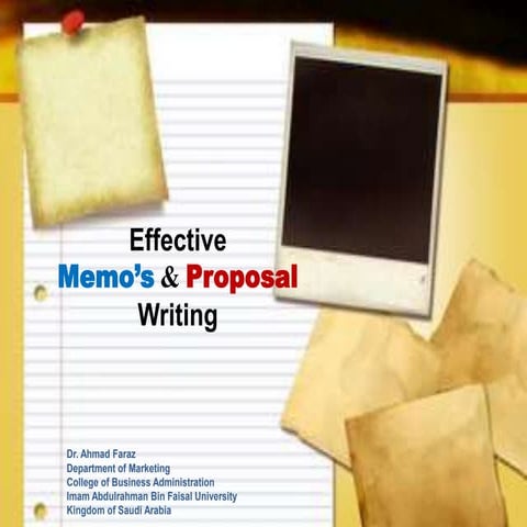 Effective Memo and Proposal Writing