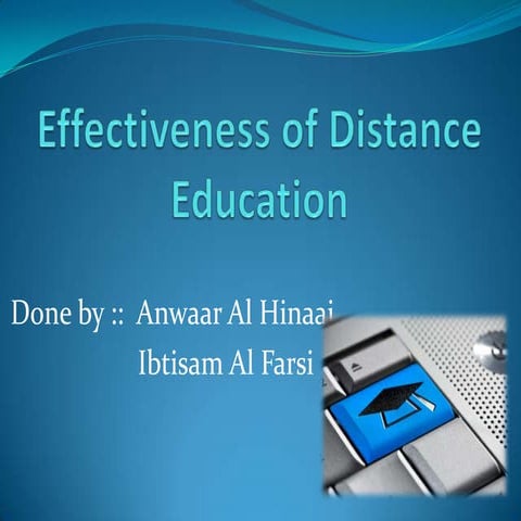 Effectiveness of distance education