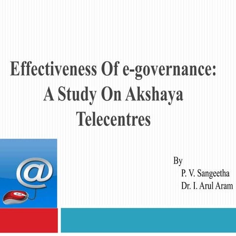 Effectiveness of e governance