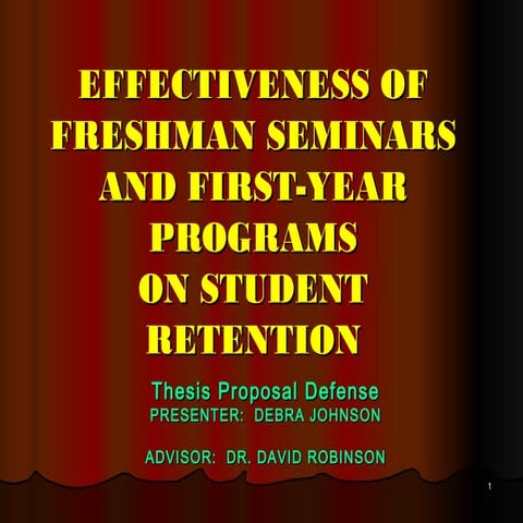 Effectiveness of freshman seminars 