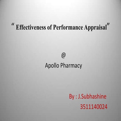  performance appraisal @ apollo pharmacy