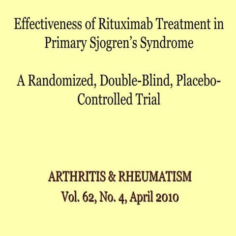 Effectiveness of rituximab treatment in primary sjogren’s syndrome
