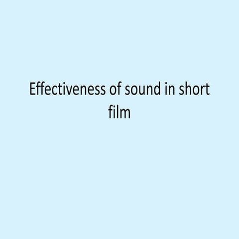 Sound in short film