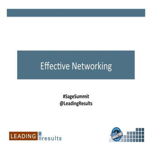 Effective networking