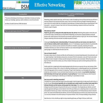 Effective networking worksheet