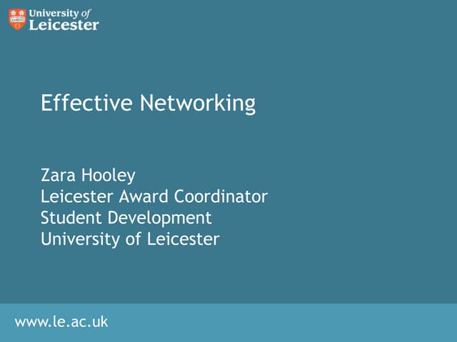 Effective networking workshop