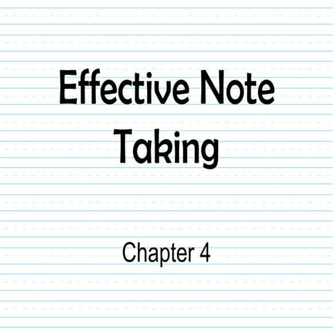 Effective Note Taking