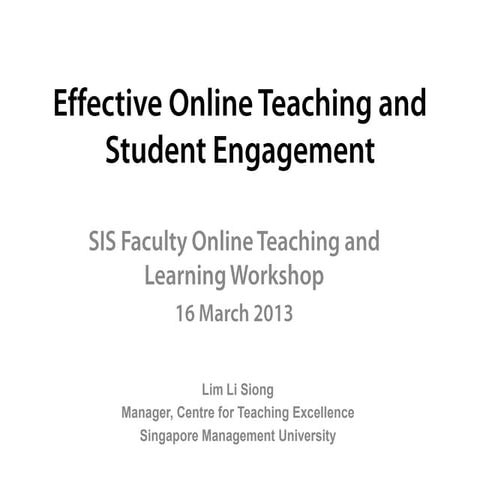 Effective online teaching and student engagement