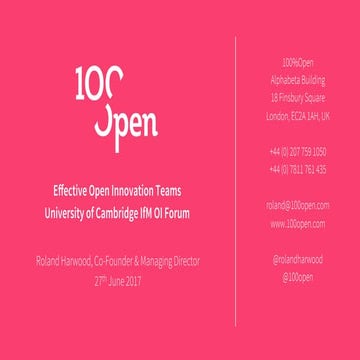 Effective Open Innovation Teams