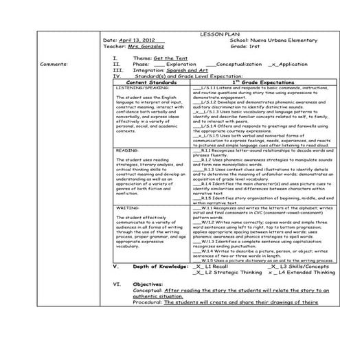 Oral Communication- Lesson Plan