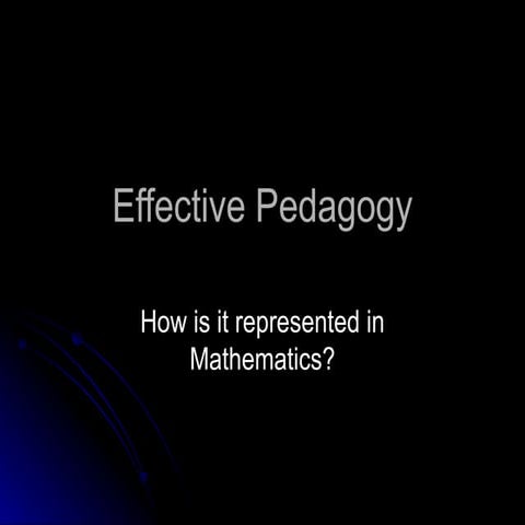 Effective Pedagogy