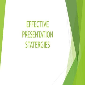Effective presentation statergies  