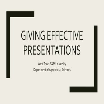 Effective presentations texas 4 h